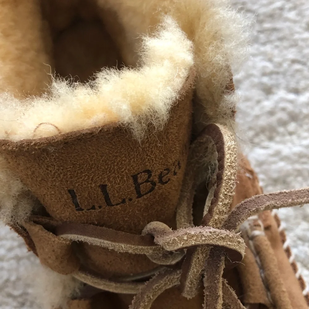 L.L. Bean Womens Brown Shearling Slippers. Beautiful like new condition! - Picture 6 of 7